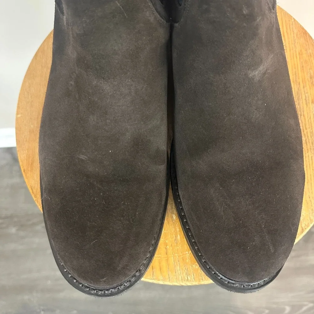 Allen Edmonds Tanner Men 10.5 Chelsea Boot Suede Chocolate Leather Weatherproof